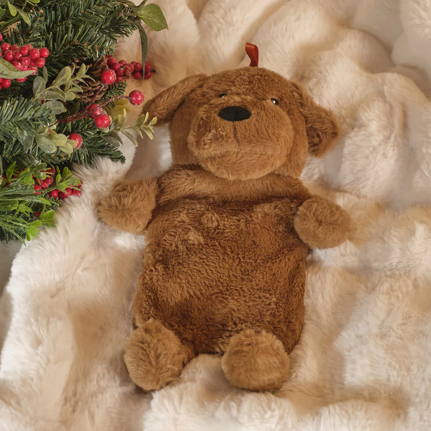 Karaca Home New Year Bear Hot Water Bottle, Brown