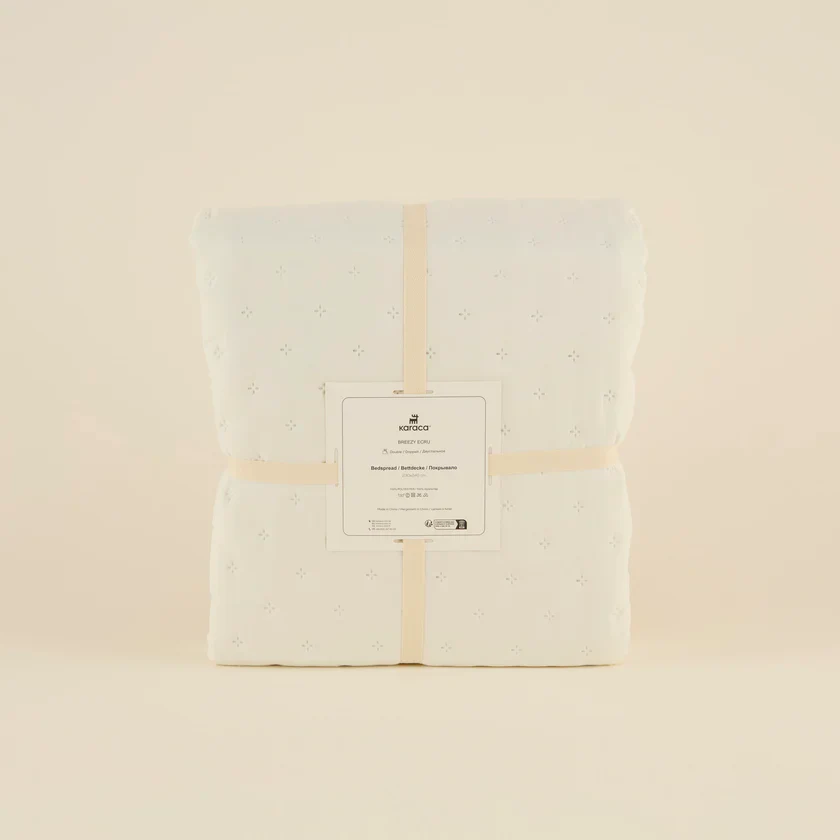 Karaca Home Breezy Bedspread, Double, Ecru - Image 5