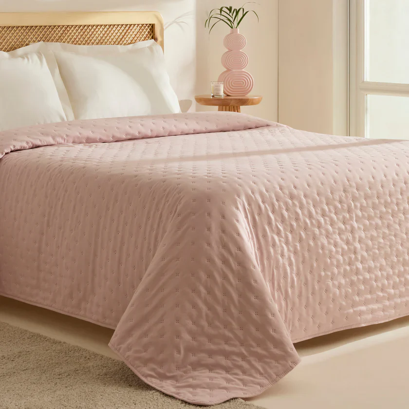Karaca Home Breezy Bedspread, Single, Powder Pink - Image 2
