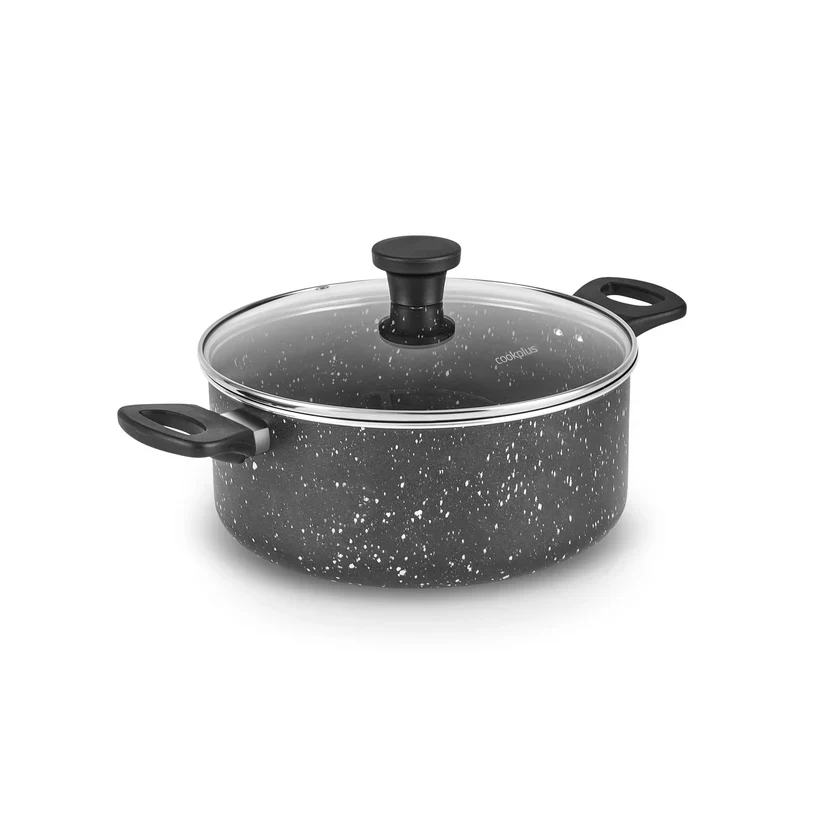 Cookplus Aura Roller 7 Pieces Non-Stick Induction Cookware Set, Black - Image 10