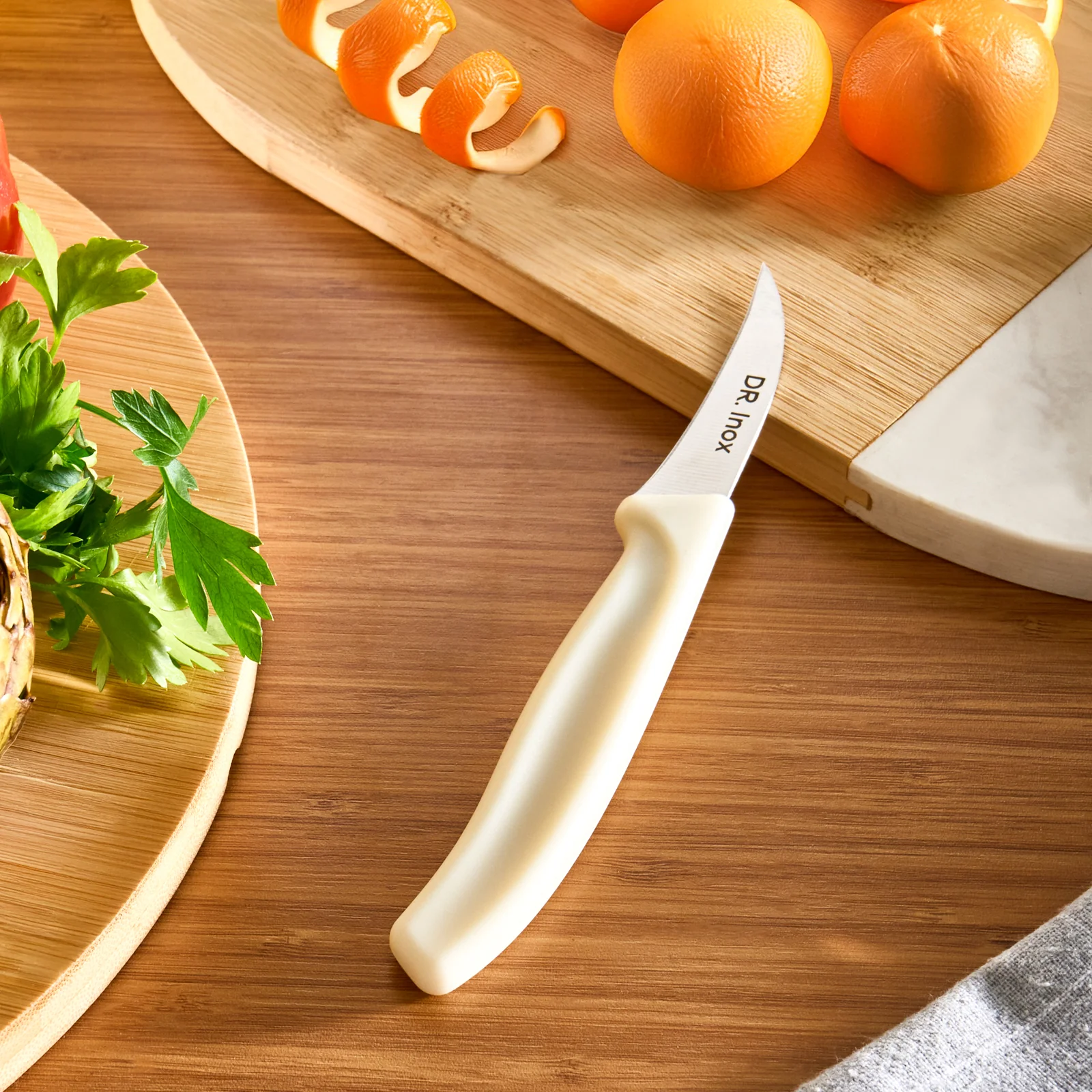 Dr. Inox Stainless Steel Paring Knife, 17cm, Cream - Image 2