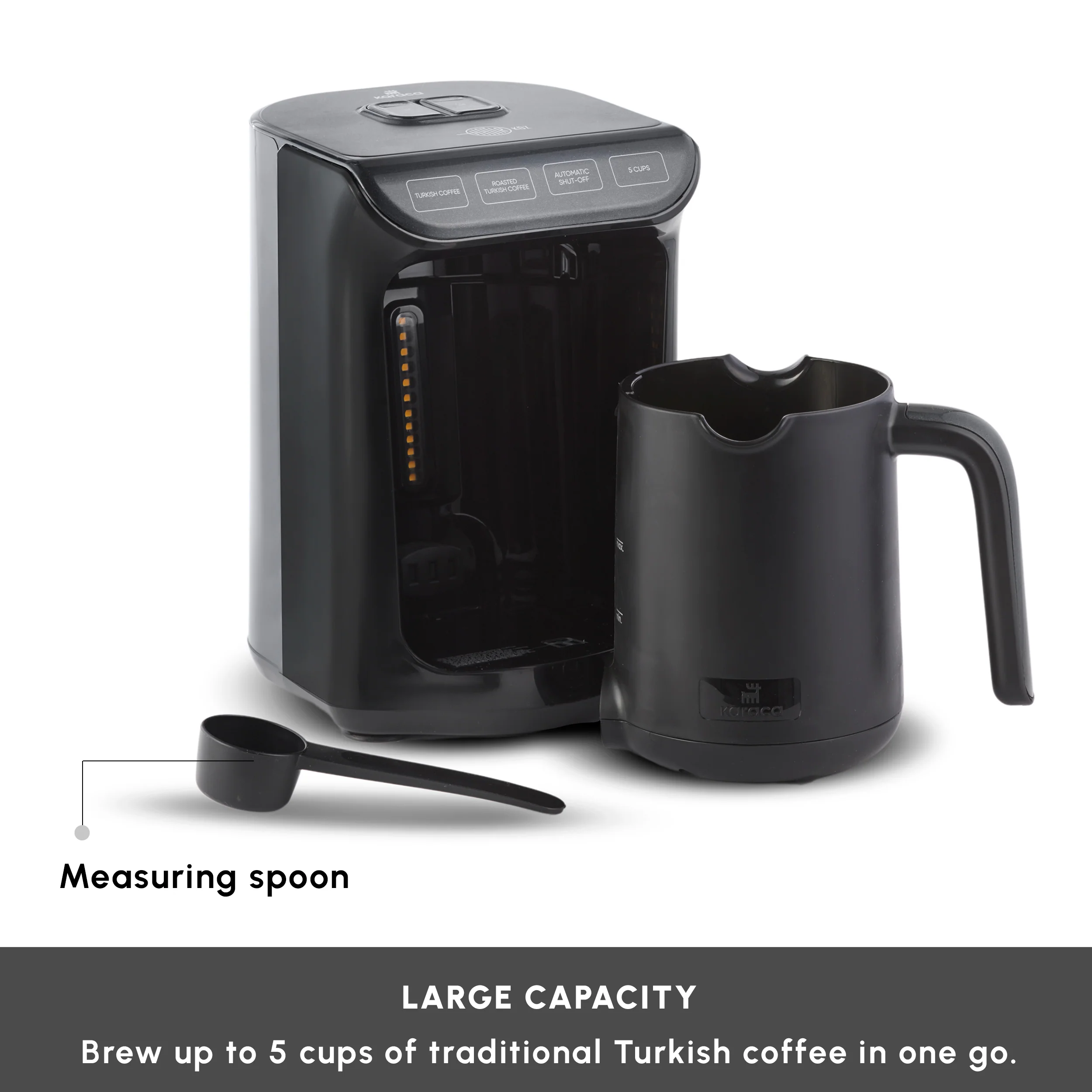 Hatır Köz Turkish Coffee Maker, 550W, Shiny Black - Image 4