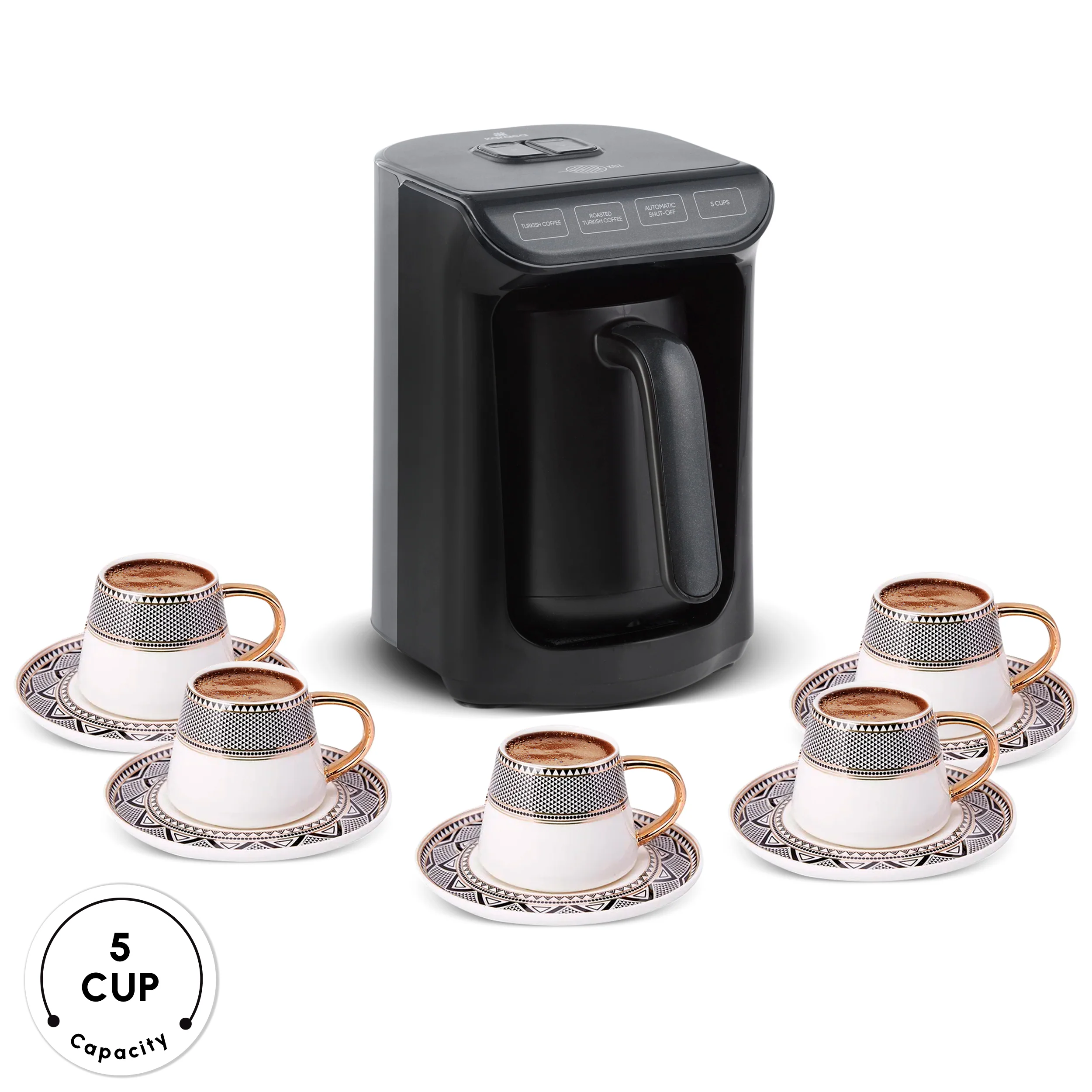 Hatır Köz Turkish Coffee Maker, 550W, Shiny Black - Image 7