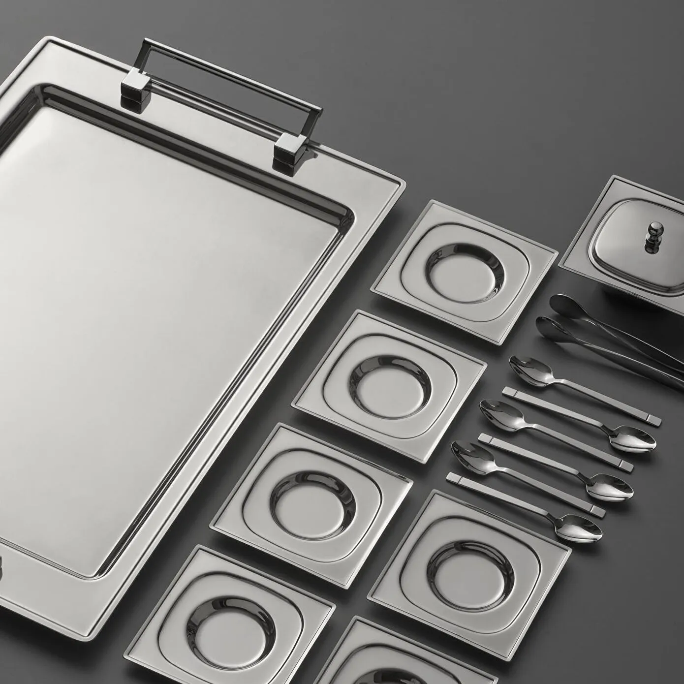 Jumbo Pluto 16-Piece Stainless Steel Tea Set, Silver - Image 2