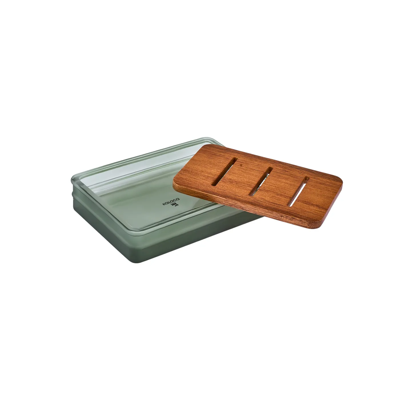Karaca Abiete Glass Tray, 24cmx23.5cmx3.25cm, Green Multi - Image 2
