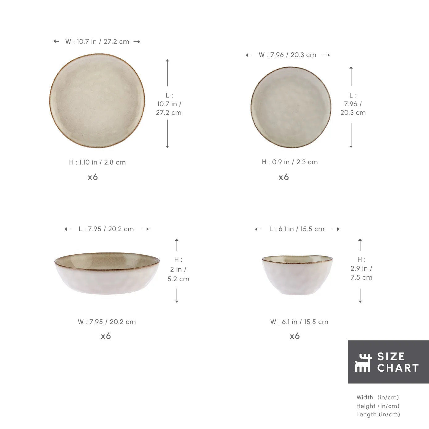 Karaca Aria 24-Piece Reactive Glaze Dinner Set for 6 People, Beige - Image 2