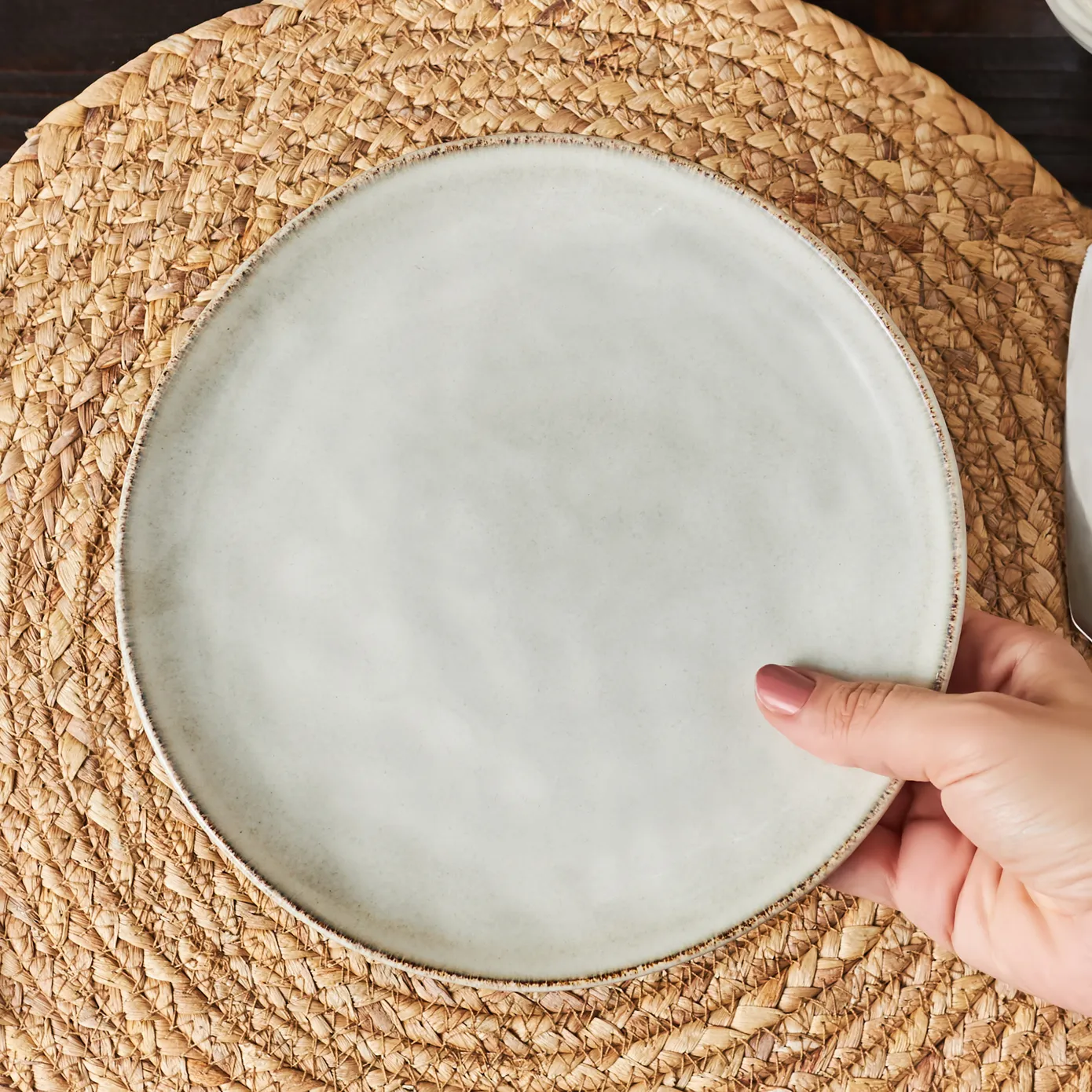 Karaca Aria Reactive Glaze Side Plate, 20cm, Beige - Image 3