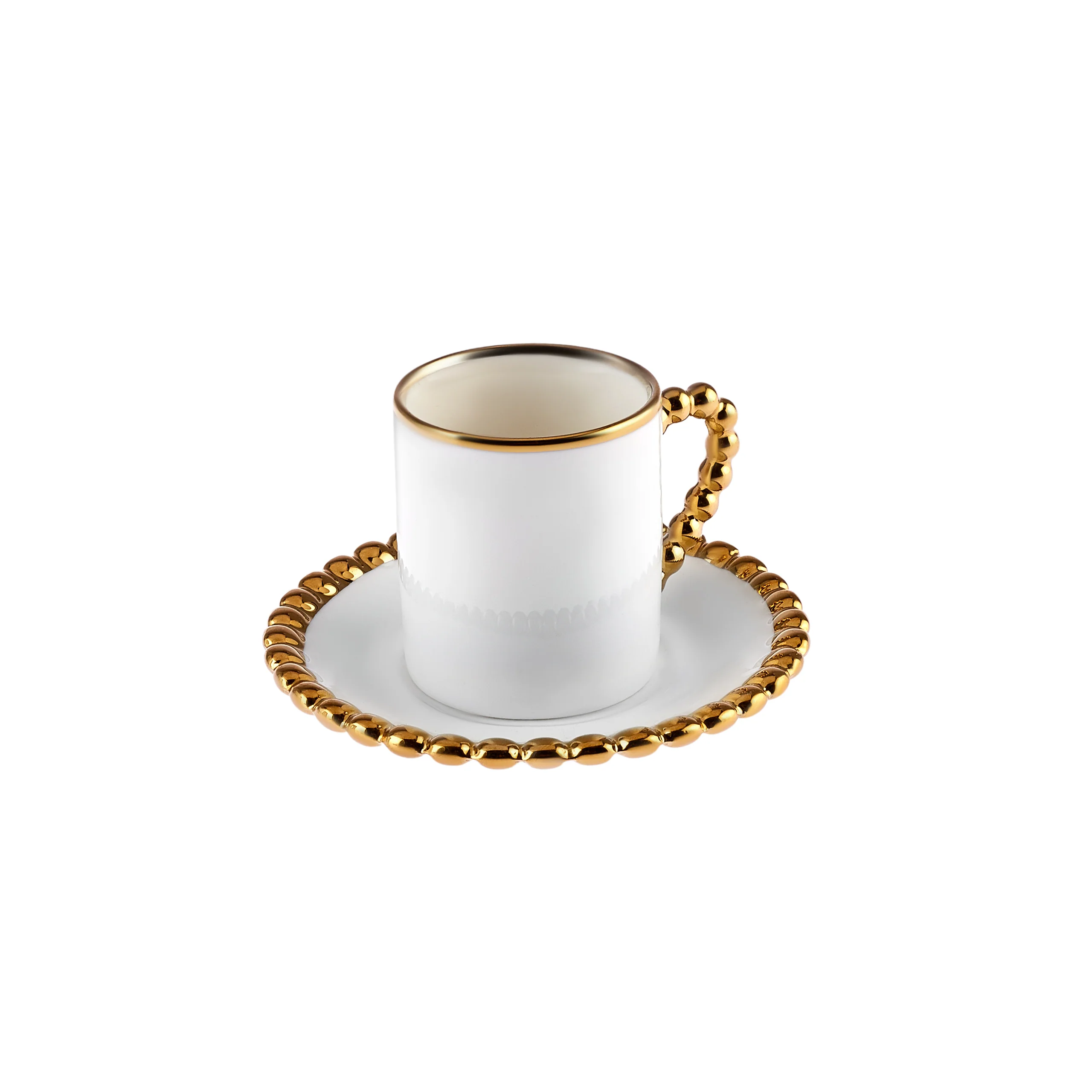 Karaca Boncuk 12-Piece Bone China Espresso Turkish Coffee Cup Set for 6 People, 80ml, White - Image 5