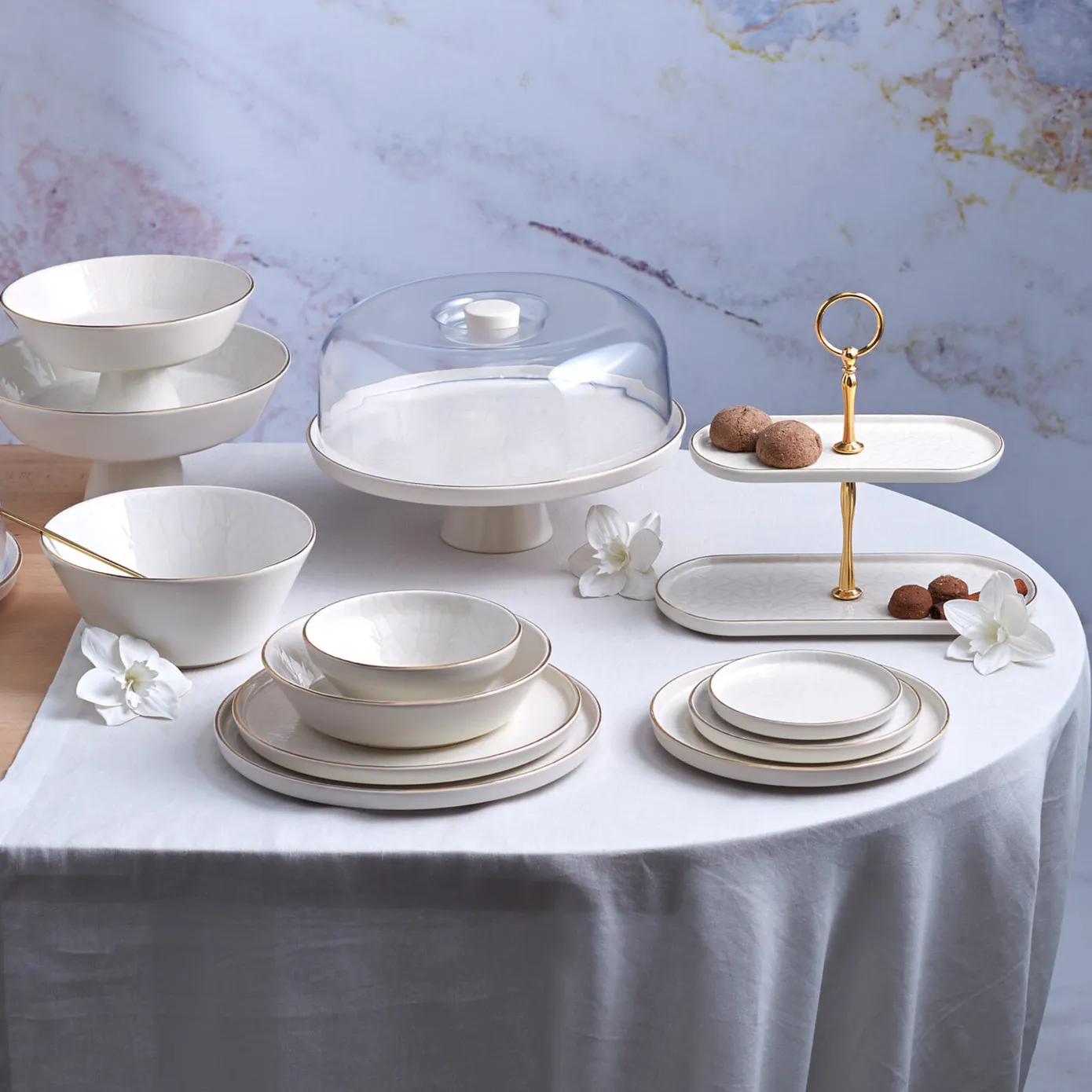 Karaca Calvin Ceramic Serving Platter, 19cm, Multi - Image 3