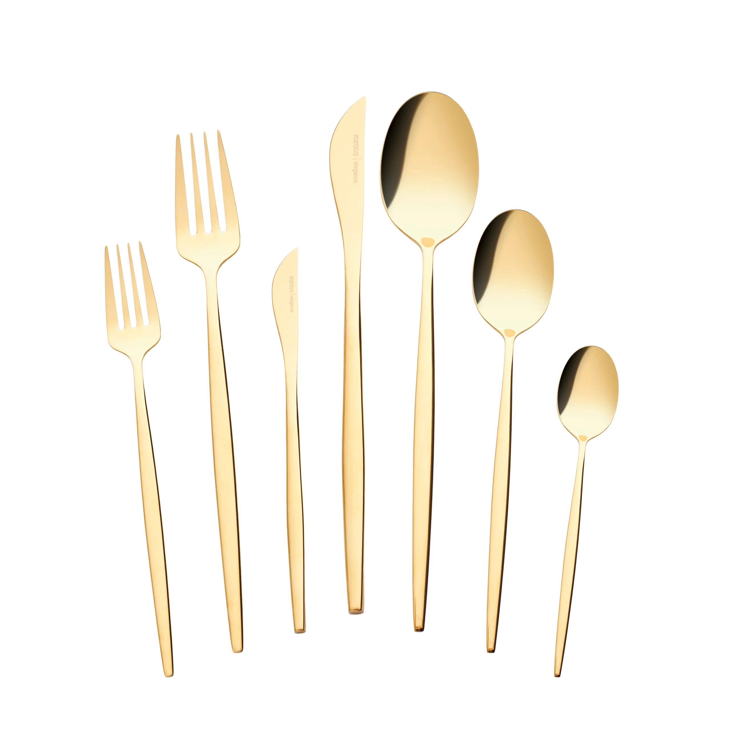 Karaca Camille 84-Piece Stainless Steel Cutlery Set for 12 People, Gold - Image 10