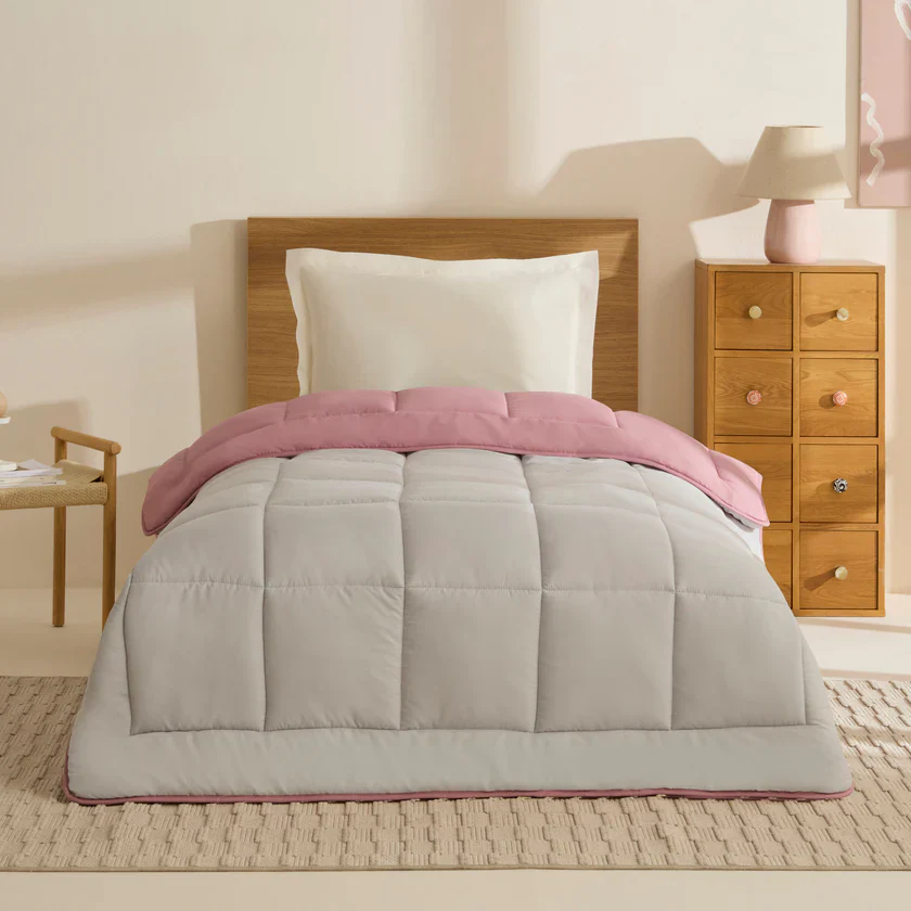Karaca Home Double Face Duvet, 155x220cm, Powder-Light Grey - Image 2
