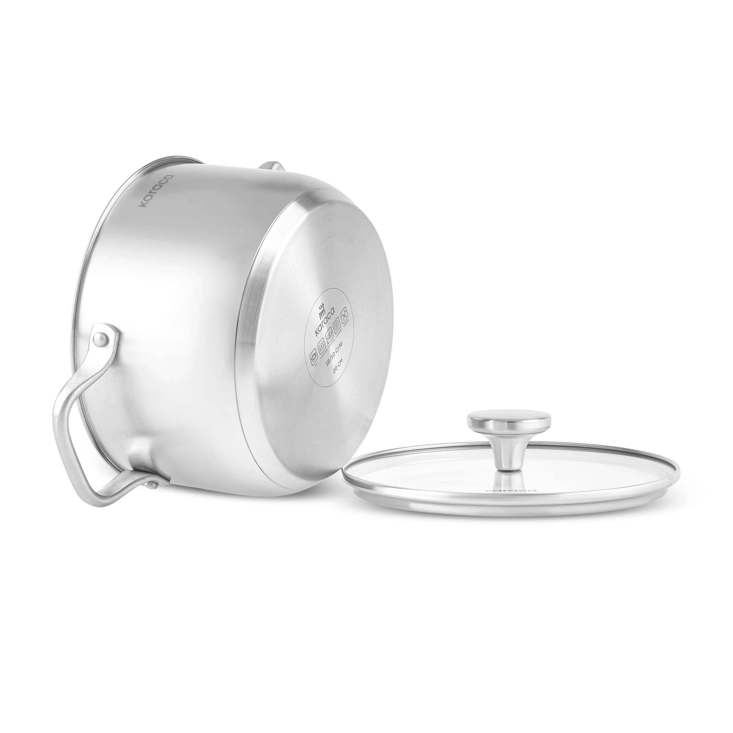 Karaca Elite Stainless Steel Induction Stock Pot & Lid, 22cm, Silver - Image 7