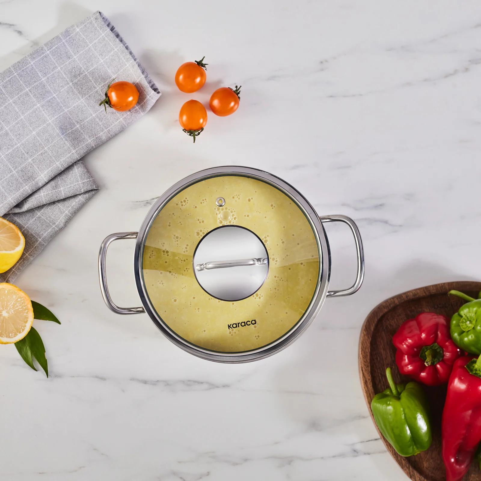 Karaca Emirgan Stainless Steel Stockpot with Lid, 20cm, Silver - Image 5