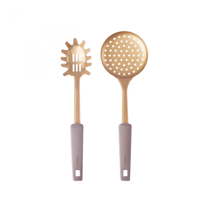 Karaca Eva 5-Piece Kitchen Utensil Set, Antiqued Gold - Image 3