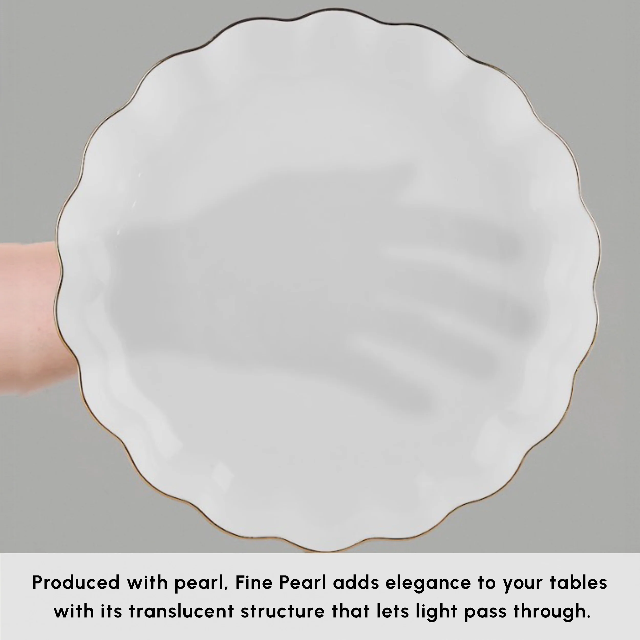 Karaca Fine Pearl Extra Shell 55-Piece Dinner Set for 12 People, Gold - Image 5