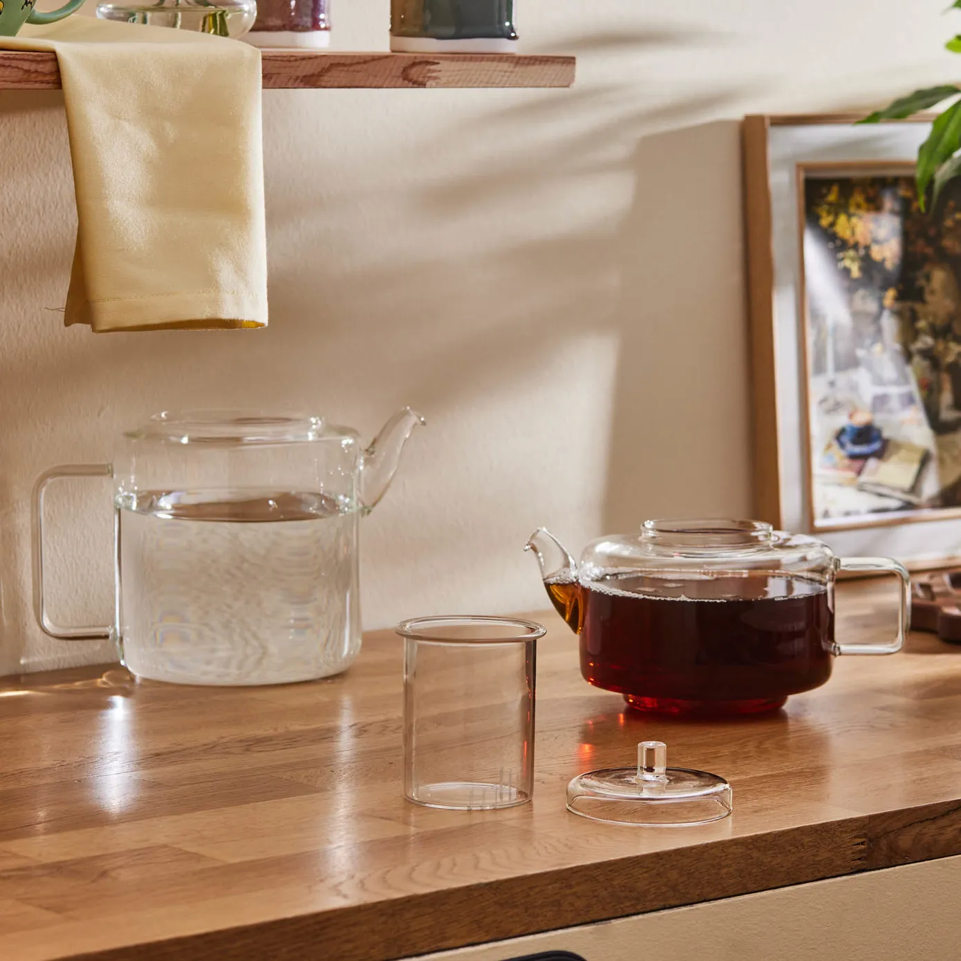 Karaca Flat Borosilicate Glass Teapot, Clear - Image 5