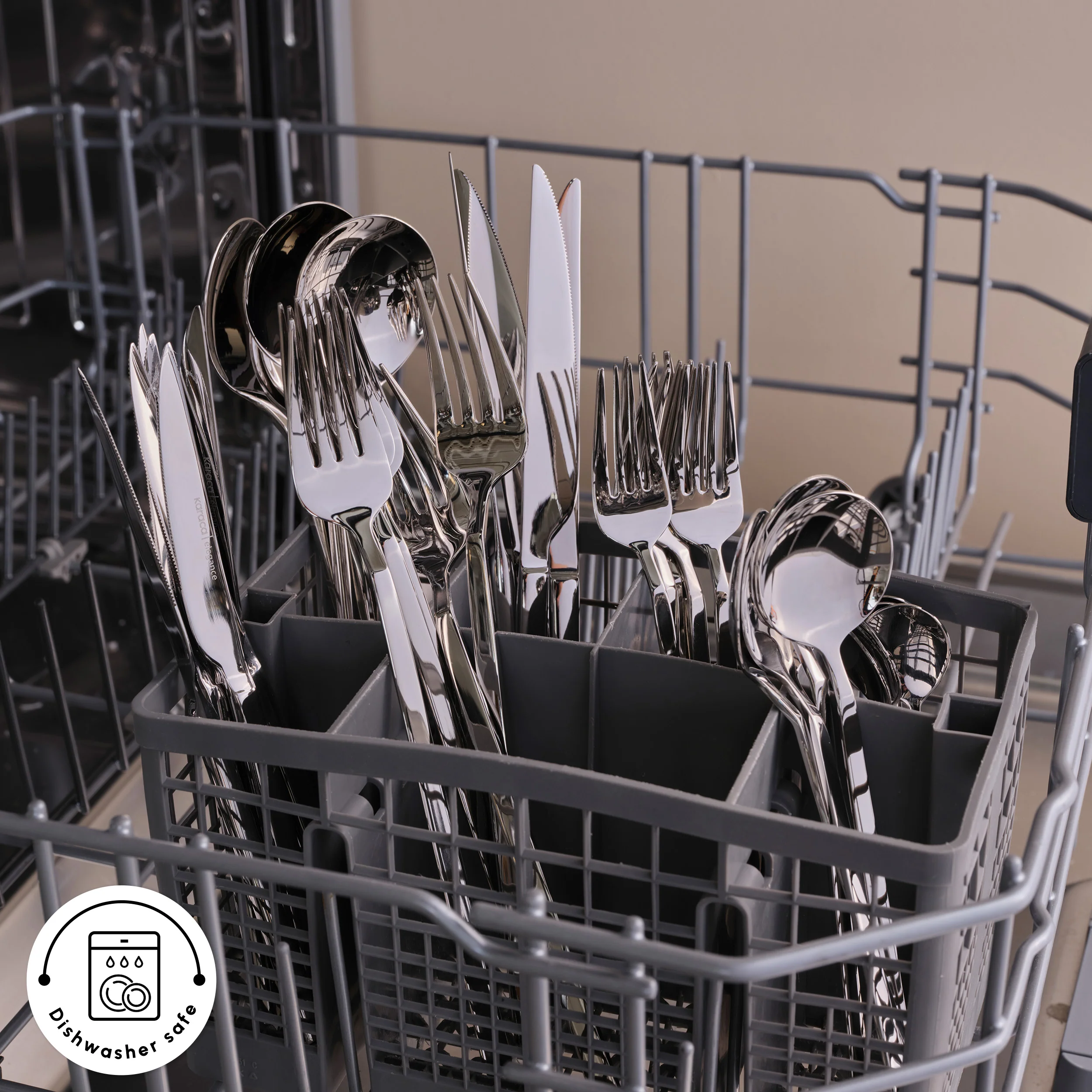 Karaca Gale 84-Piece Stainless Steel Cutlery Set for 12 People, Platin - Image 8