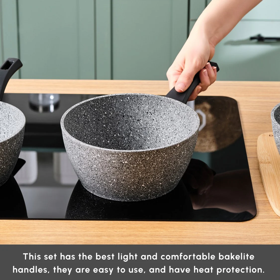 Karaca Gris Biogranite 2-Piece Induction Sauce Pan Set, Grey - Image 7