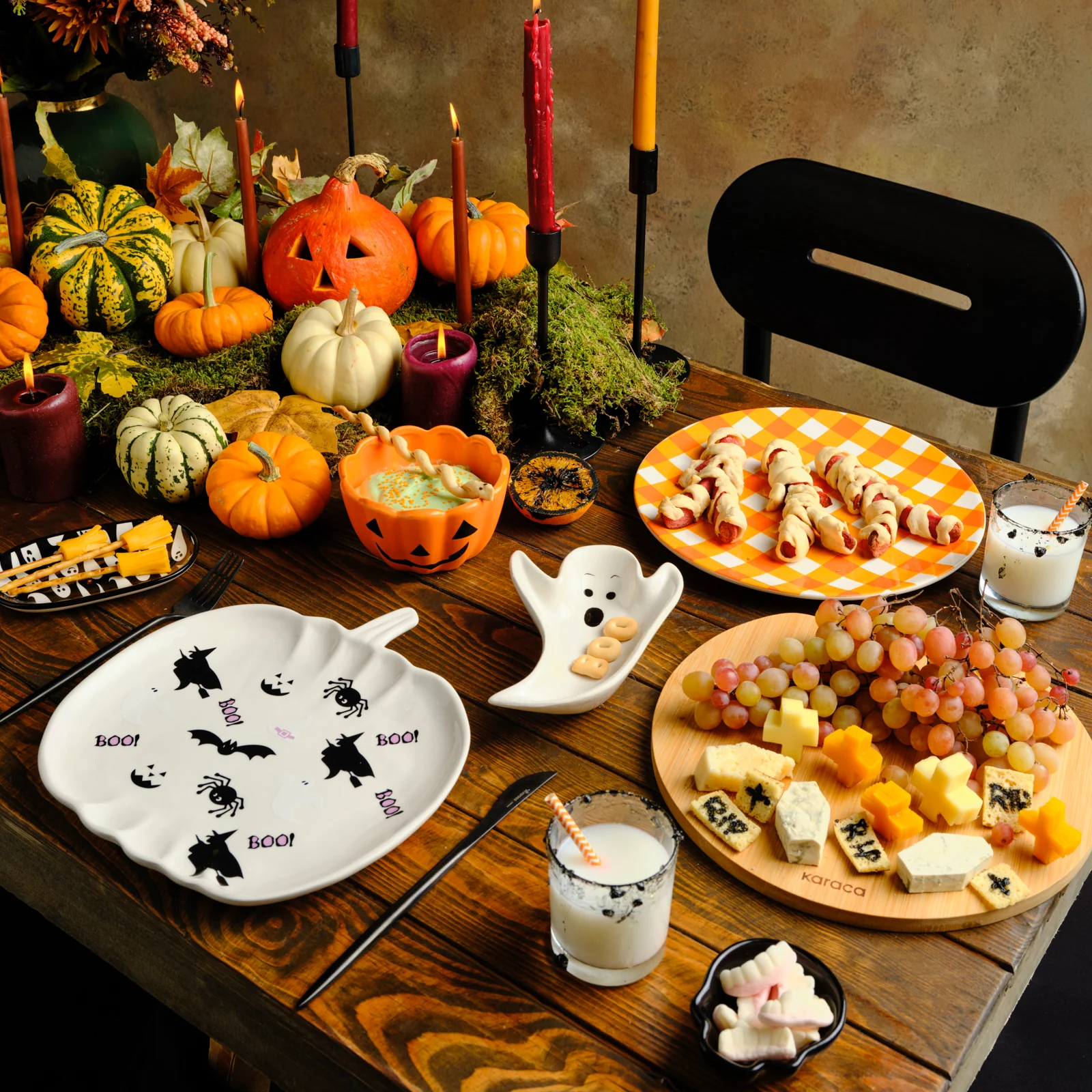 Karaca Halloween Bone Head Ceramic Snack Bowl, 7cm, Multicolour - Image 3