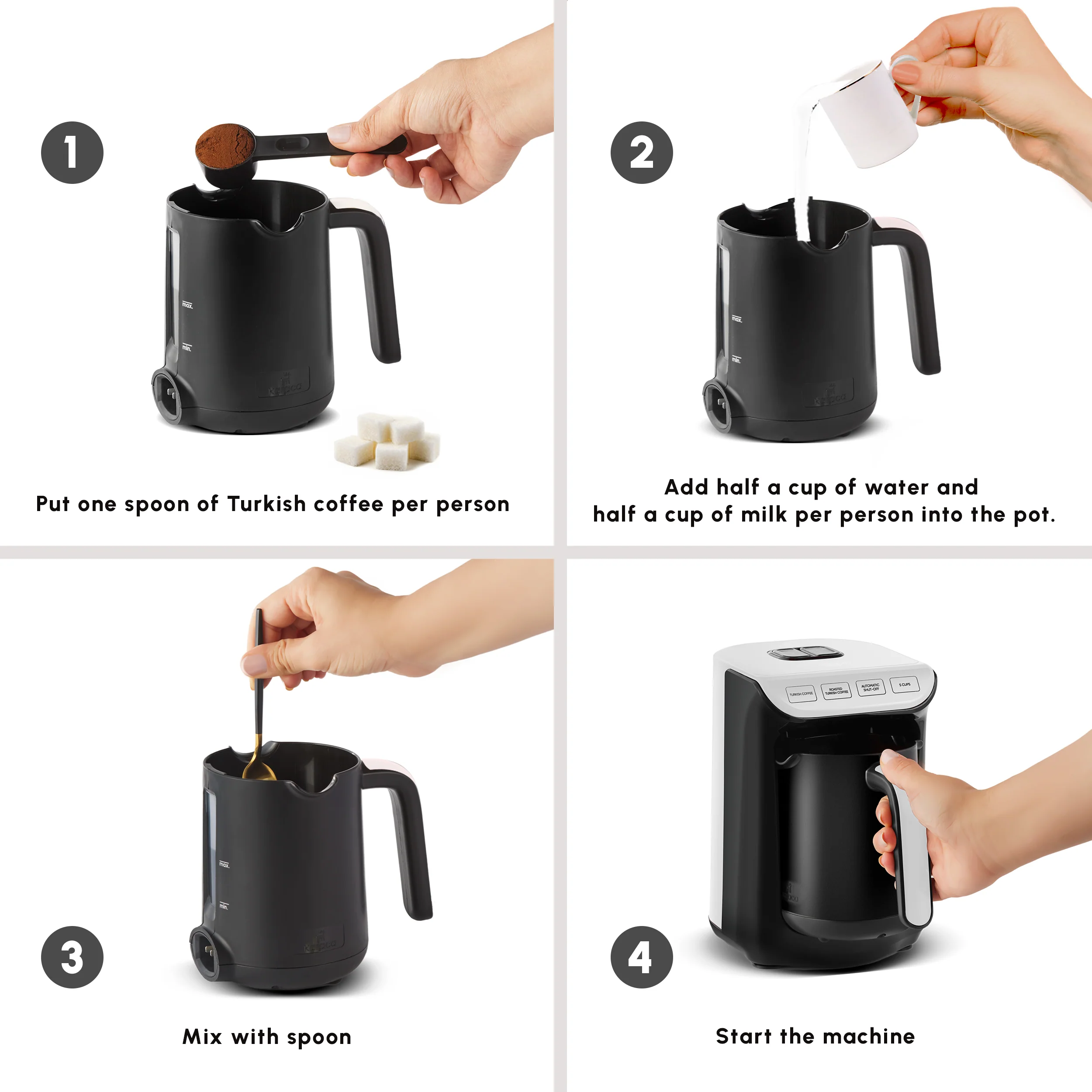Karaca Hatır Köz Milky Turkish Coffee Maker, 535W, White - Image 9
