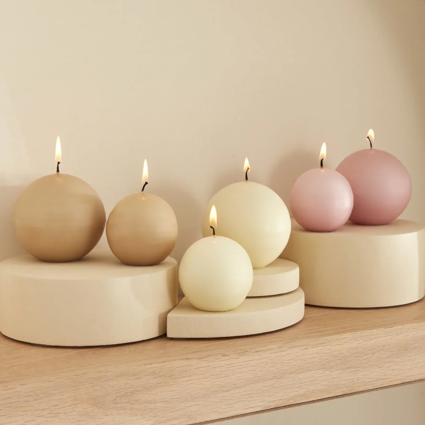 Karaca Home Ball Candle, 6cm, Ecru - Image 3