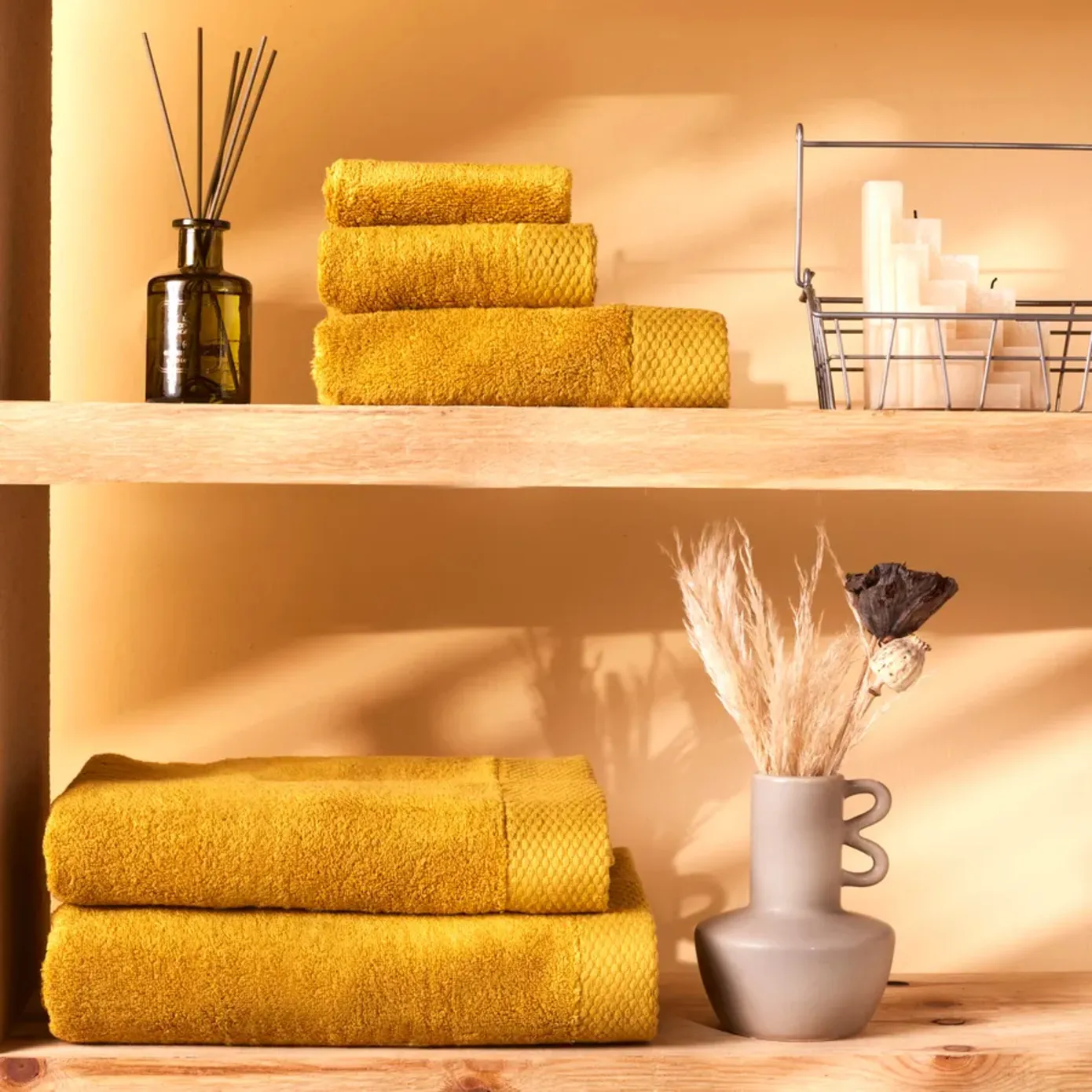 Karaca Home Chandler Modal Guest Towel, 30cmx50cm, Mustard - Image 3