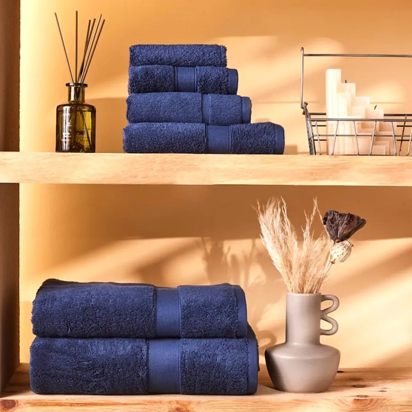 Karaca Home Joey Egyptian Cotton Bath Towel, 100cmx150cm, Navy - Image 3