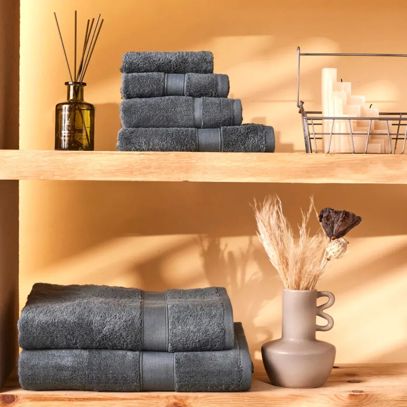 Karaca Home Joey Egyptian Cotton Washcloth, 16cmx22cm, Anthracite - Image 3
