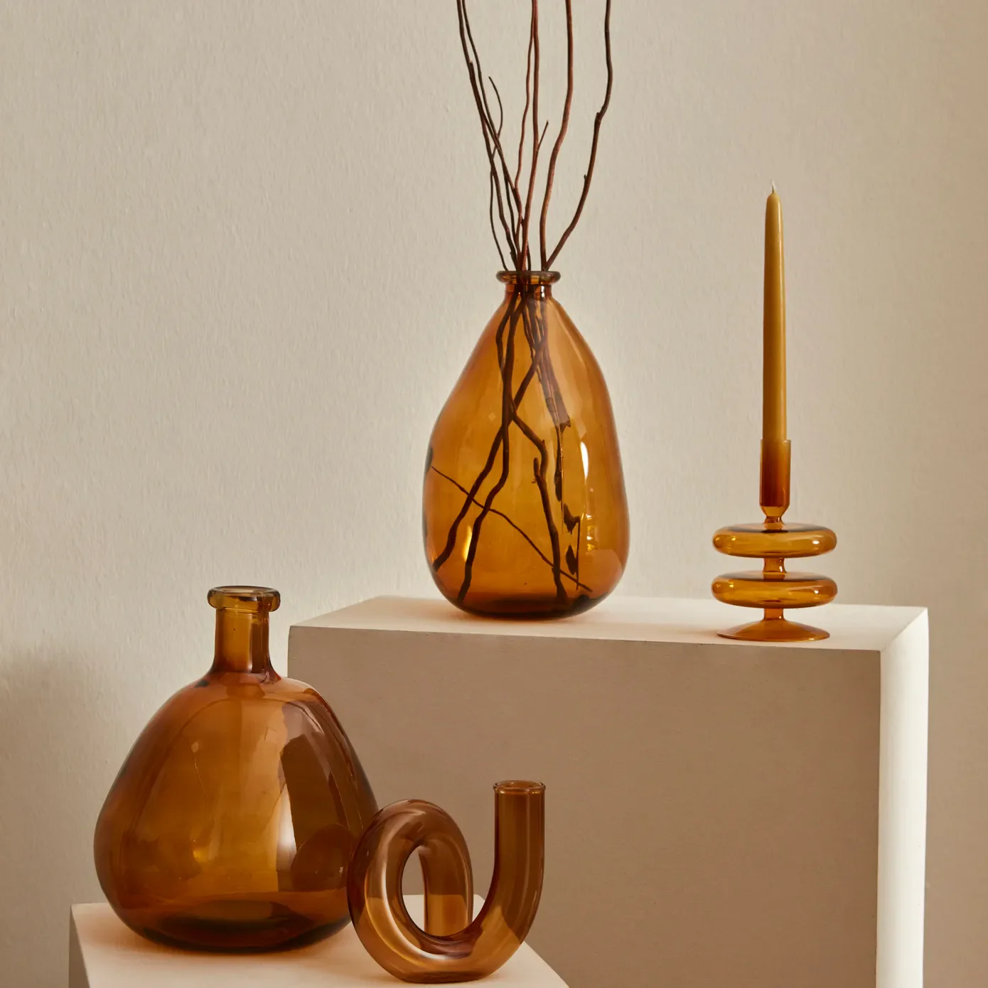 Karaca Home Loop Glass Decorative Trinket, 13cm, Bronze - Image 2