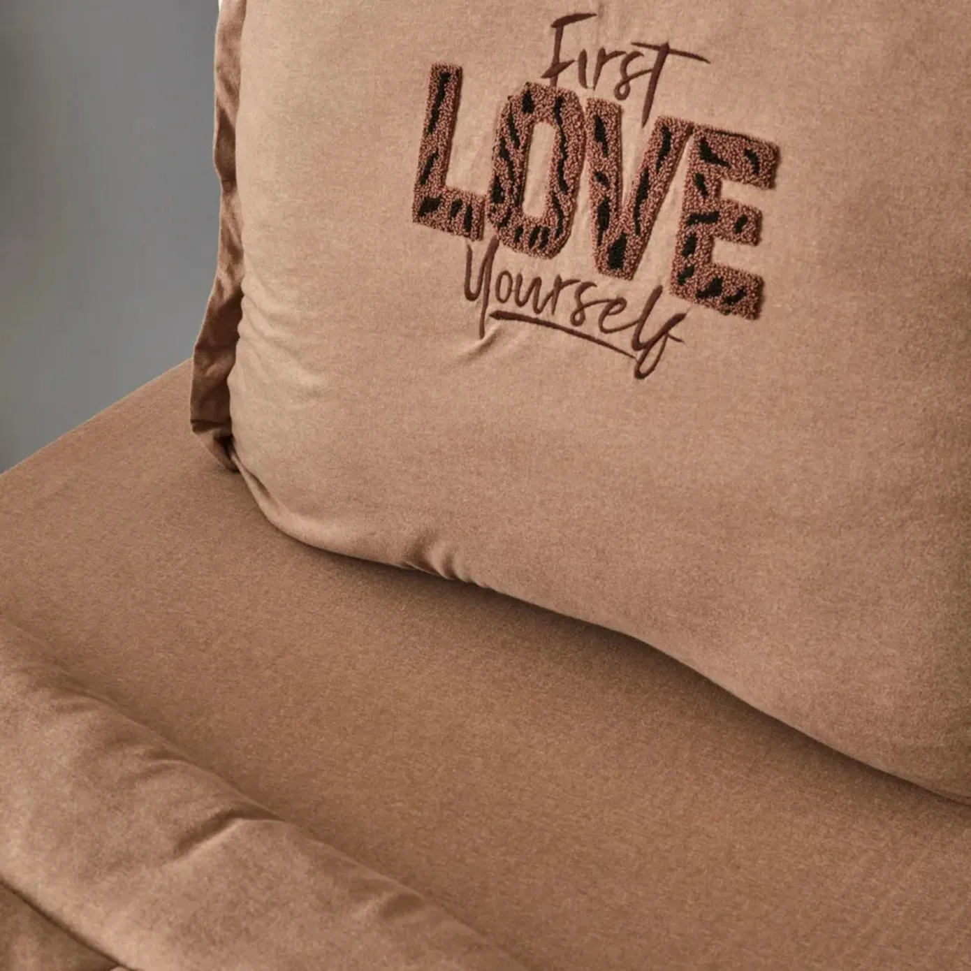 Karaca Home Motto 100% Turkish Cotton Comfort Set, Single, 155cmx220cm, Beige - Image 5