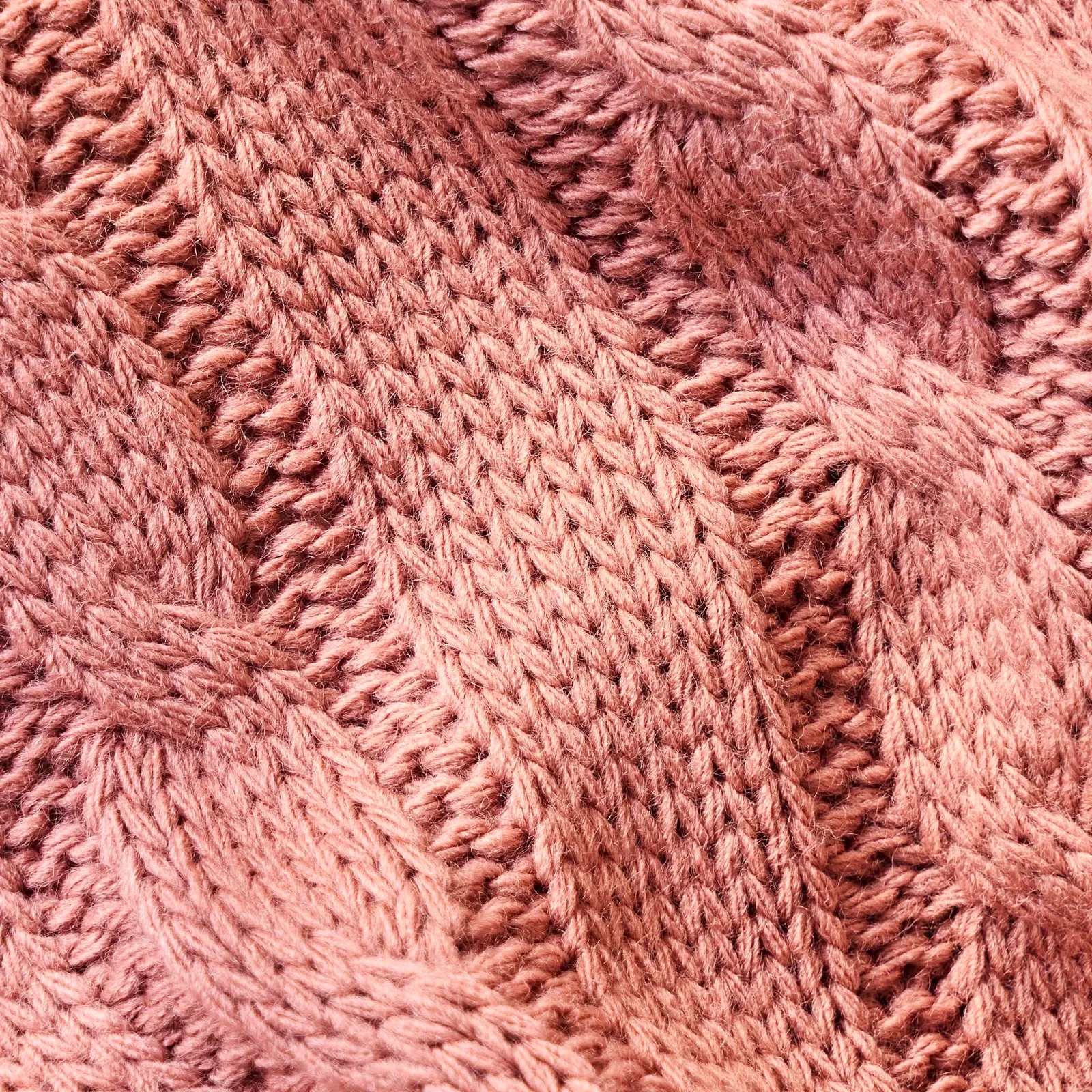 Karaca Home Pompom Cable Knit Throw, 130cmx170cm, Rose - Image 4