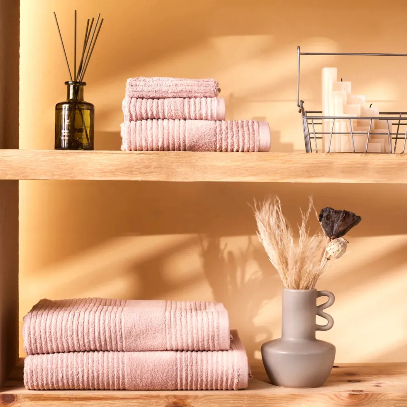 Karaca Home Rachel 100% Cotton Shower Towel, 70cmx140cm, Light Rose - Image 3