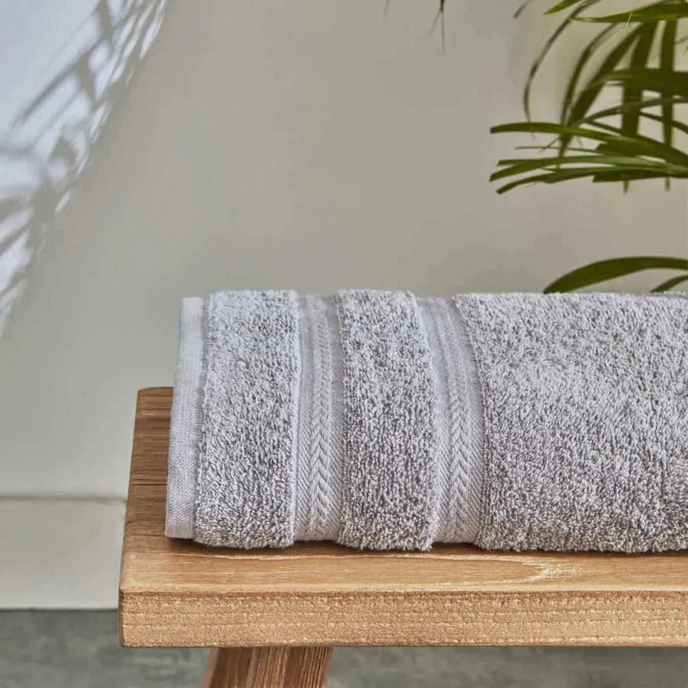 Karaca Home Wheat 100% Turkish Cotton Shower Towel, 70cmx140cm, Light Grey - Image 2