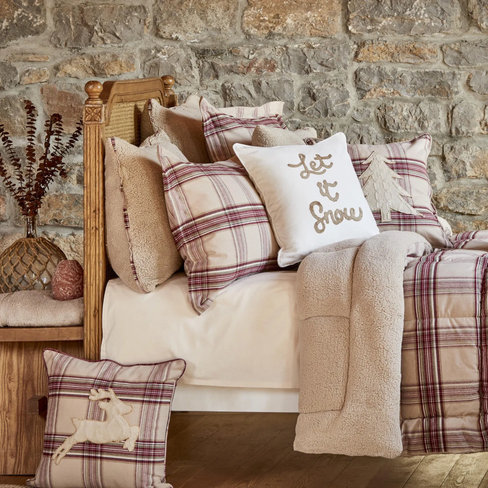 Karaca Home Woodland Cozy Comfort Bedding Set with Bed Sheet, Single, Beige - Image 2
