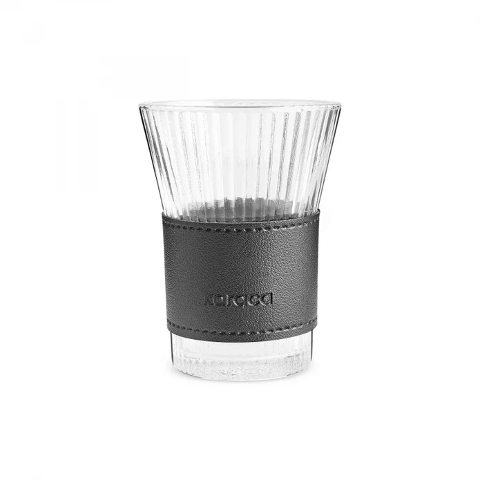Karaca Leather Cool Touch Latte Coffee Glass, 210 Ml, Black - Image 7