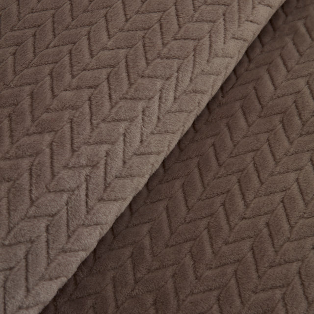 Karaca Leaves Wellsoft Blanket, Double, 200x220cm, Stone - Image 4