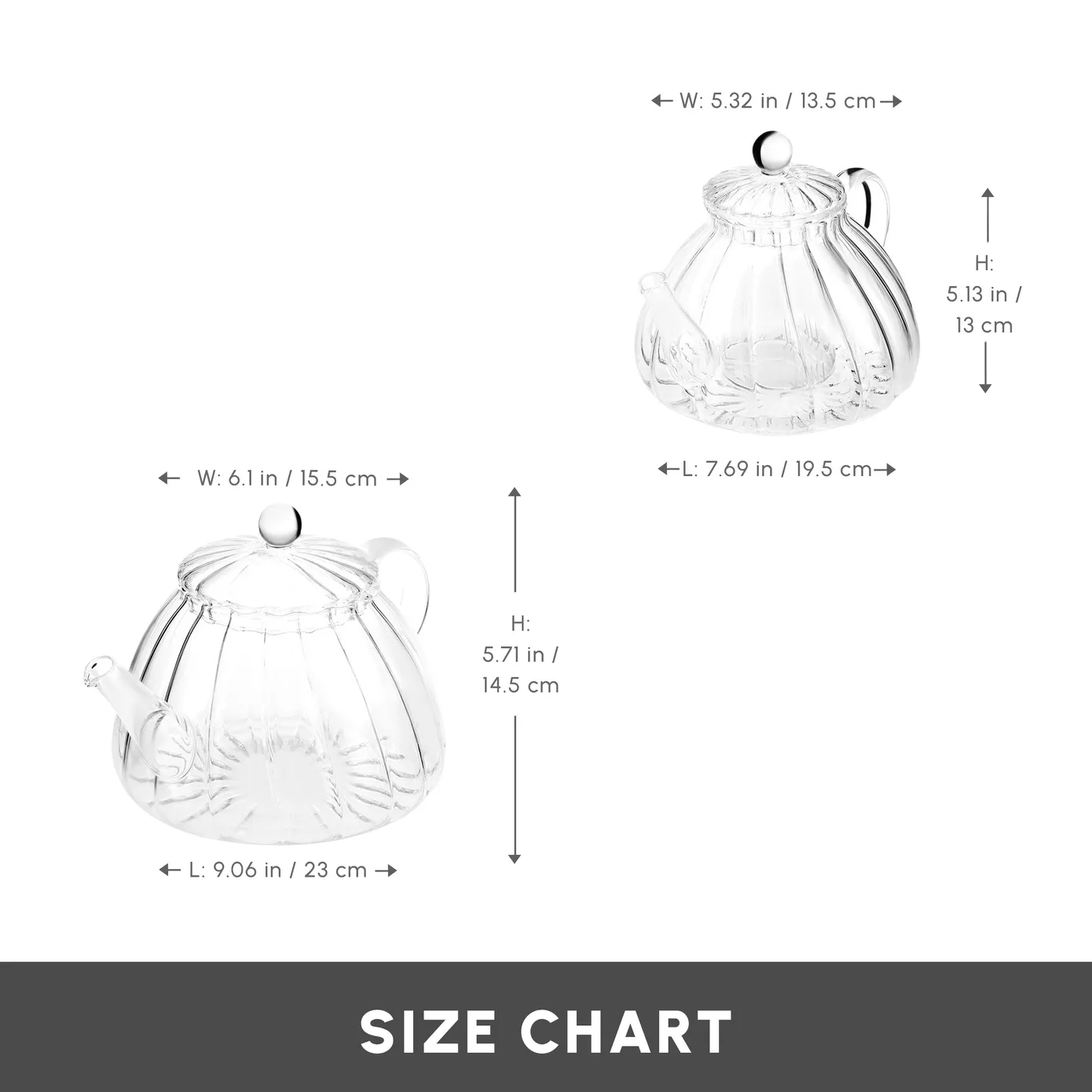 Karaca Lori Borosilicate Glass Teapot Set, Clear - Image 2