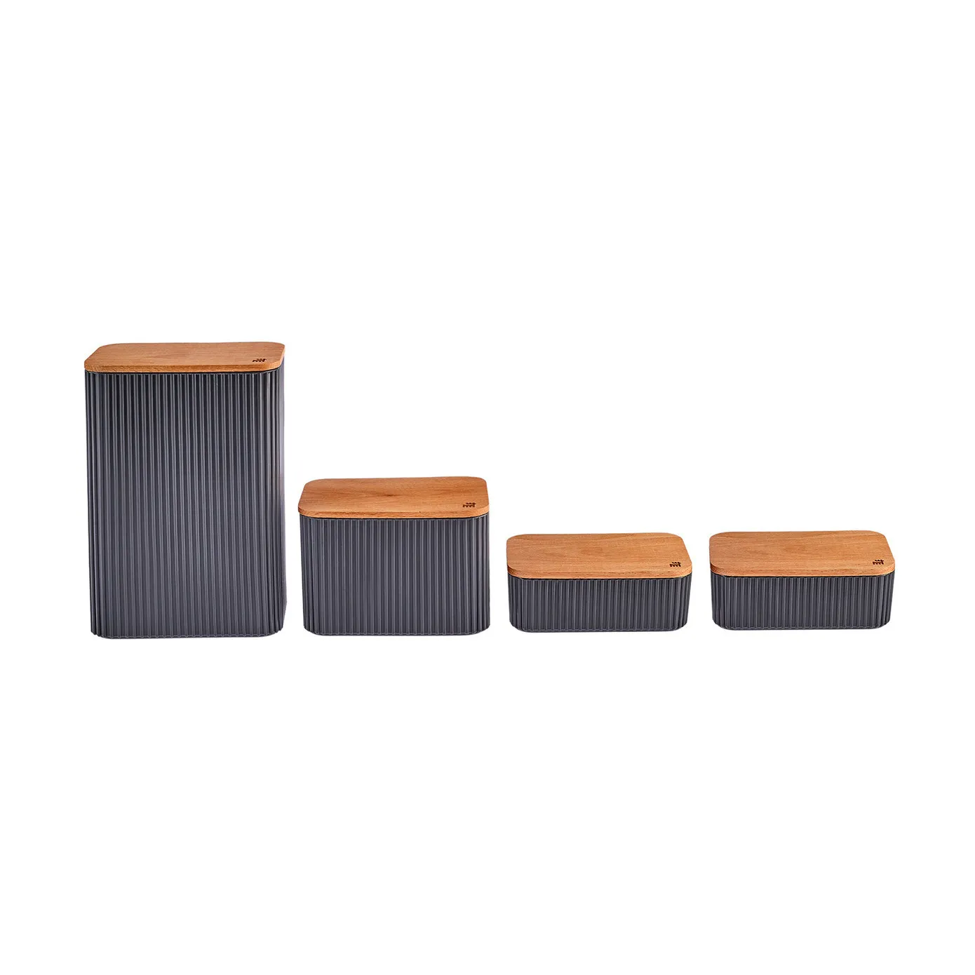 Karaca Massimo 4-Piece Plastic Storage Container Set, 5L, Anthracite - Image 2