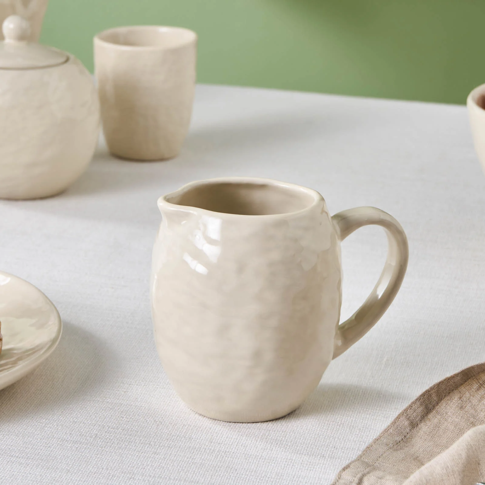 Karaca Nebula Stoneware Milk Jug, 300ml, Beige - Image 2