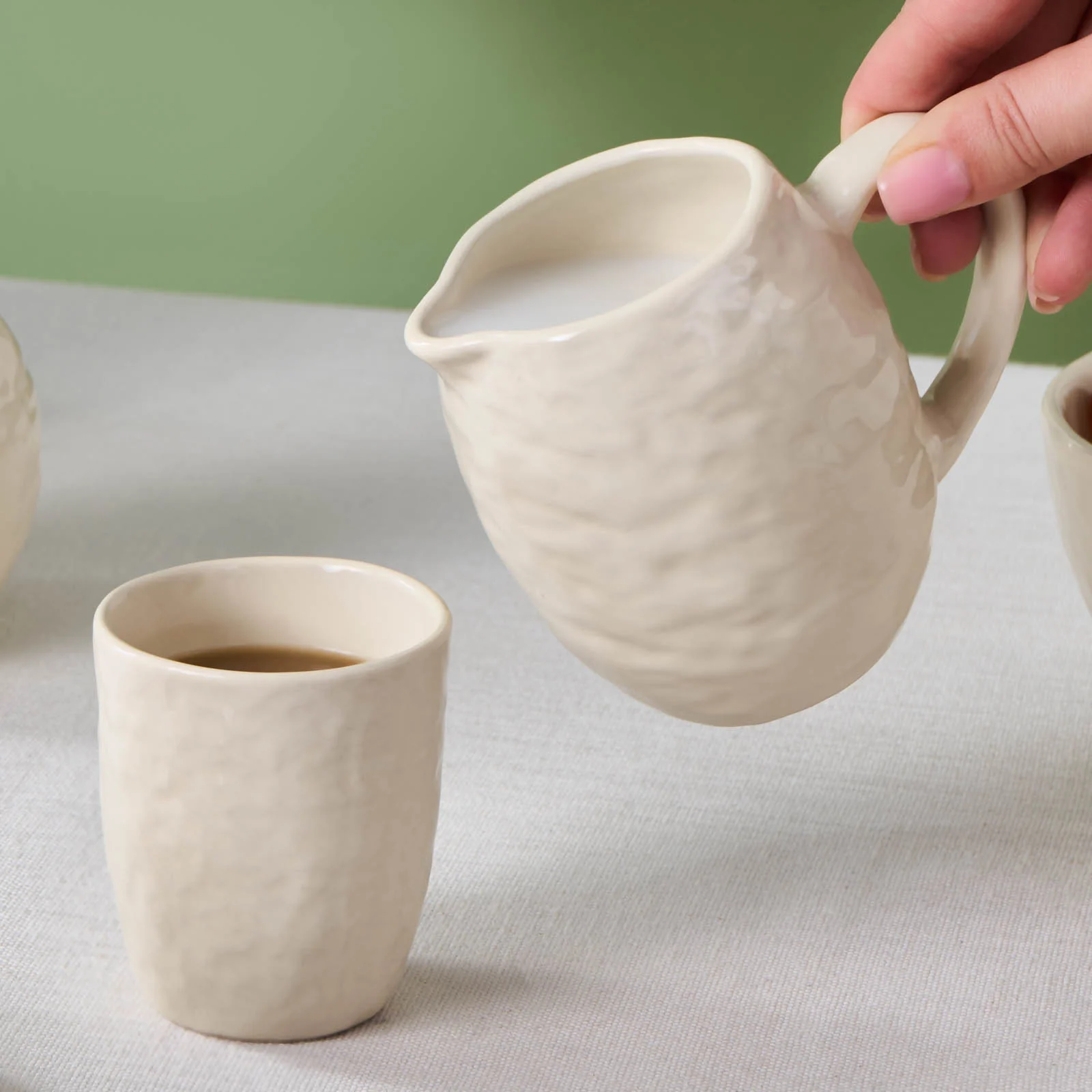 Karaca Nebula Stoneware Milk Jug, 300ml, Beige - Image 4