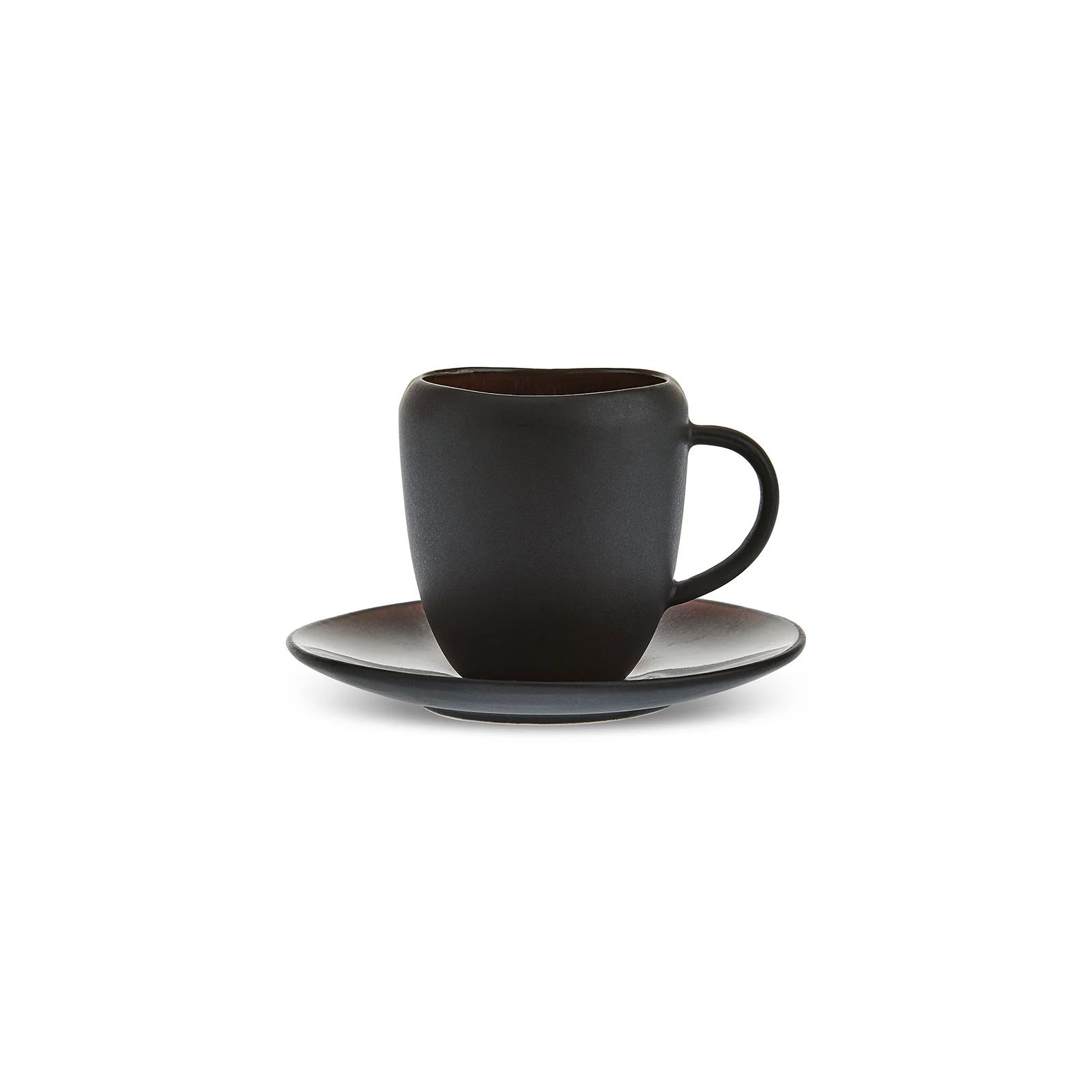 Karaca Earth Collection New Galactic 2-Piece Reactive Glaze Espresso Turkish Coffee Cup Set, 100ml, Black