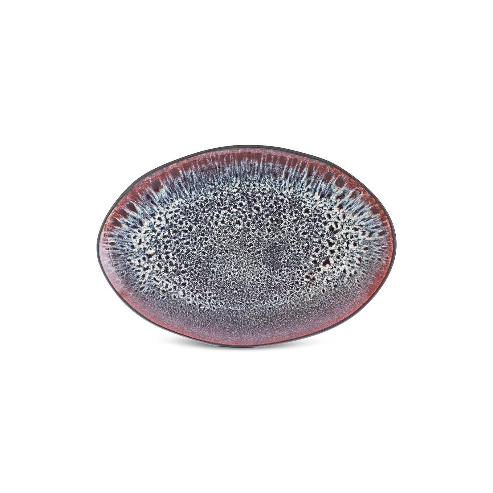 Karaca Earth Collection New Galactic Reactive Glaze Large Serving Platter, 36cm, Black - Image 2