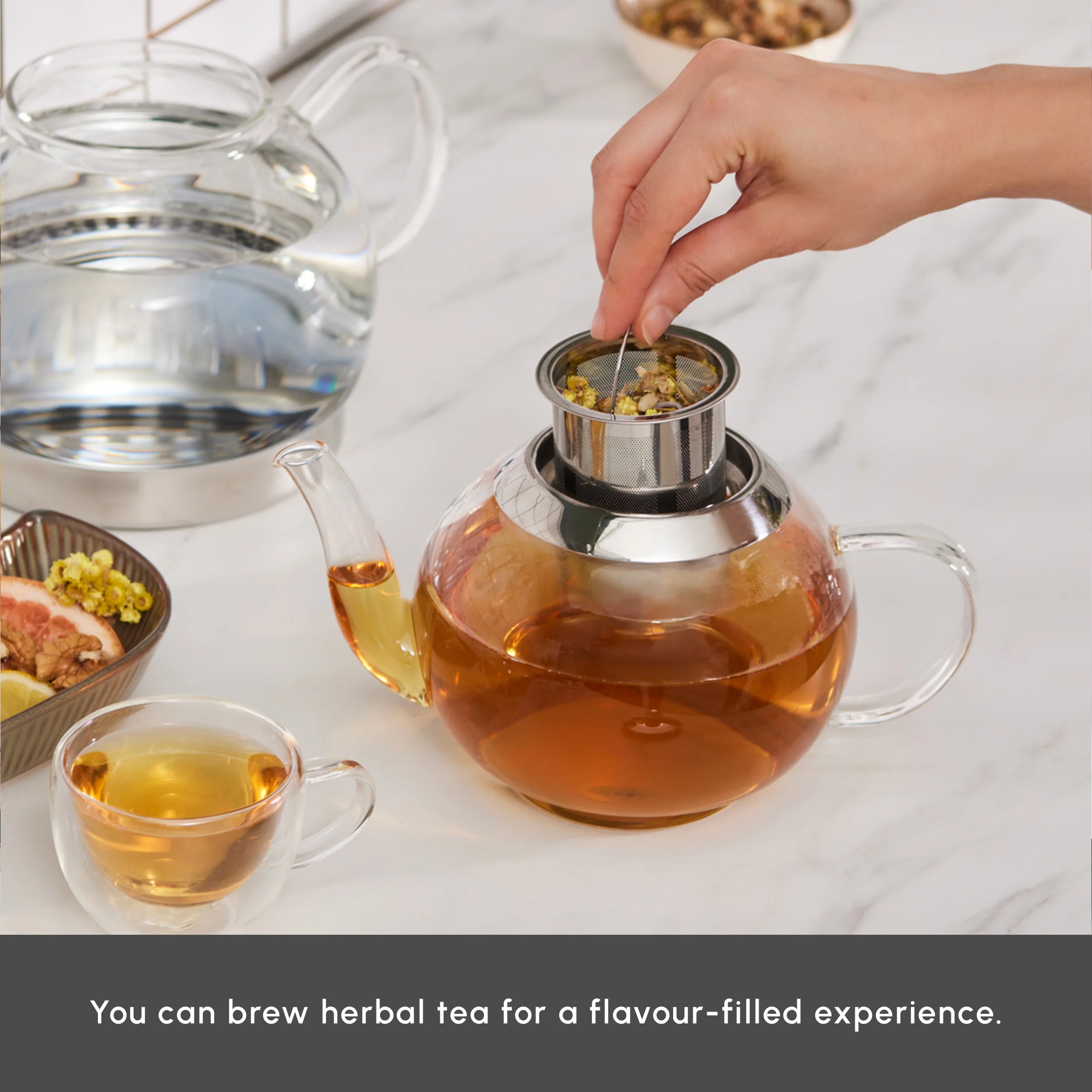 Karaca Pandora Glass Induction Teapot Set, Clear - Image 7