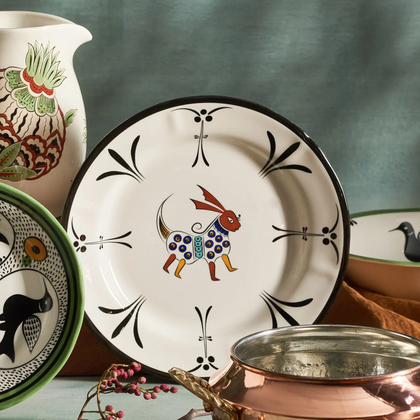 Karaca Paye Seljuk Collection Porcelain Dinner Plate, 26cm, White Multi - Image 3
