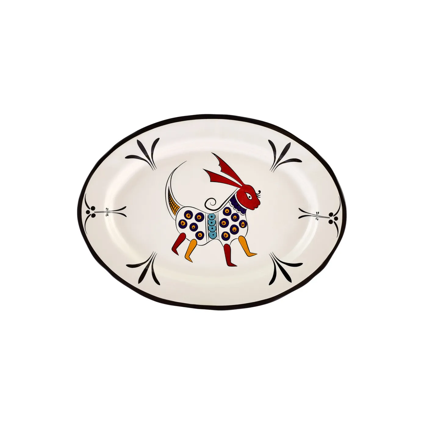 Karaca Paye Seljuk Collection Porcelain Serving Platter, 36cm, Black Multi - Image 2