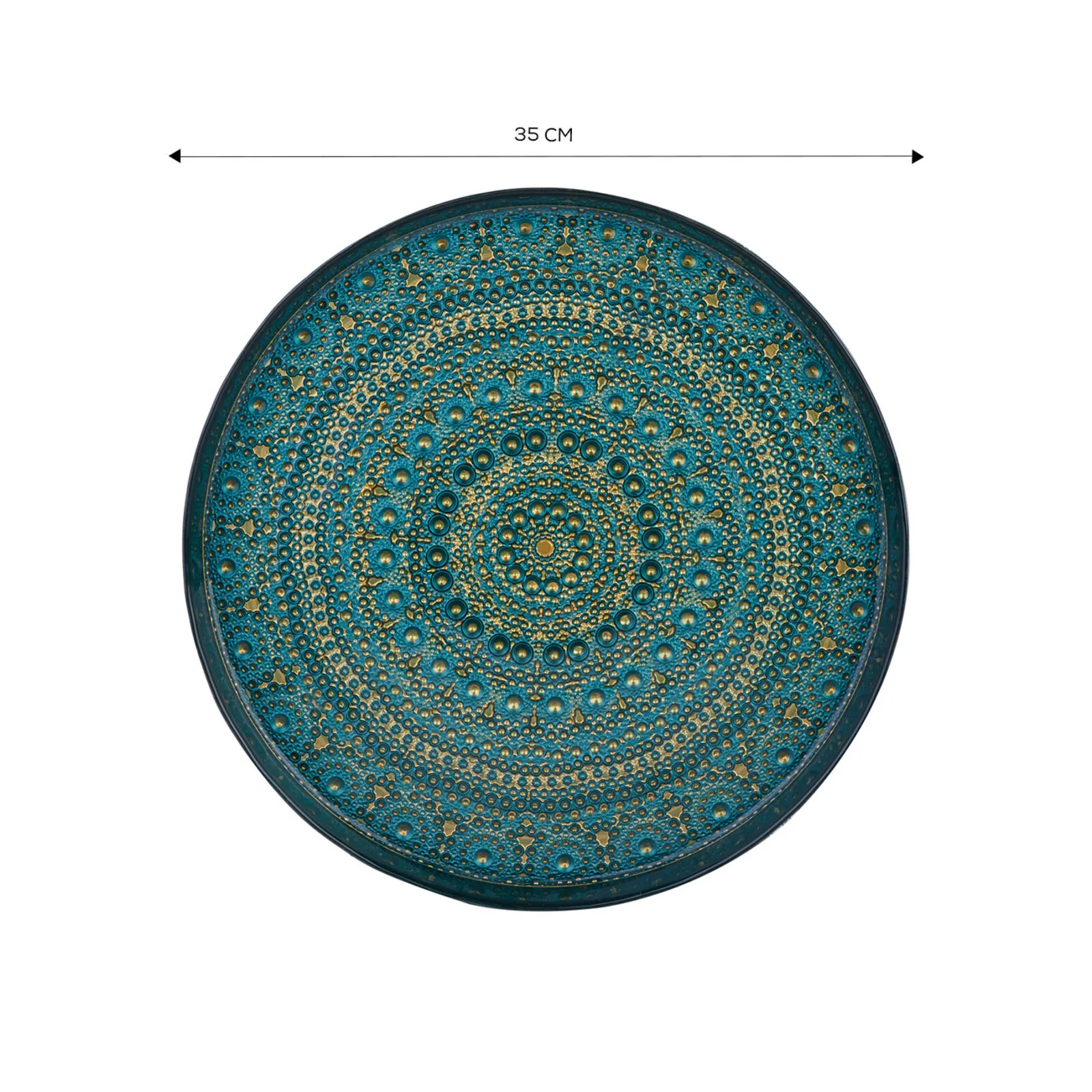 Karaca Rashel Glass Decorative Tray, 35cm, Multi - Image 3