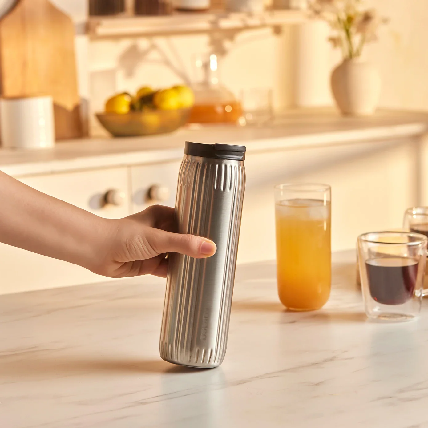 Karaca Rimo Stainless Steel Leak-Proof Flask, 600ml, Inox - Image 2