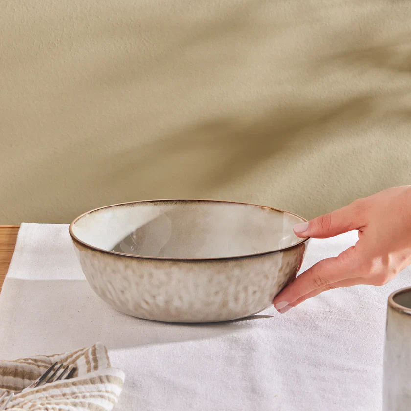 Karaca Rixton Ceramic Bowl, 16cm, Beige - Image 3