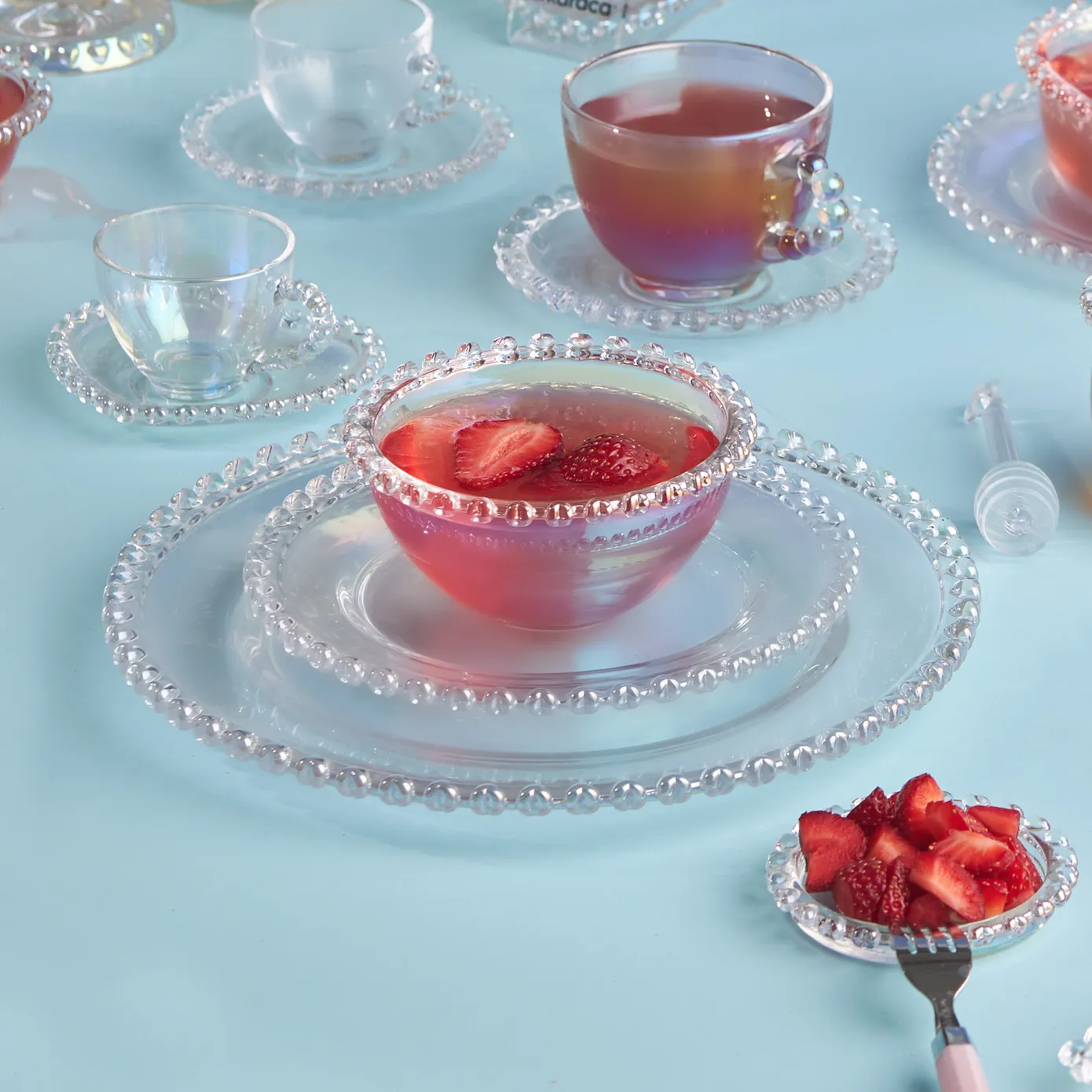 Karaca Rory Glass Flat Snack Plate, 9cm, Clear - Image 5