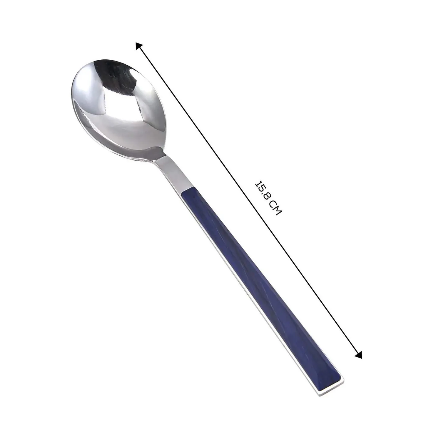 Karaca Salzburg Stainless Steel Dessert Spoon, 15.8cm, Indigo Silver - Image 2